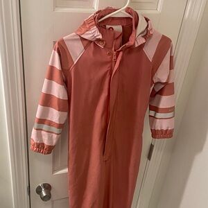 Girls' Reima Pink Hooded One-Piece Rain Suit